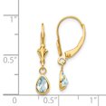 thumbnail image 2 of 14k Yellow Gold March Aquamarine Earrings Drop Dangle Birthstone, 2 of 6