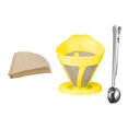 thumbnail image 1 of Tasse Réutilisable Cafetière à Verser Goutte d'Eau Café avec Filtre en Papier Jetable Outil Jaune, 1 of 5