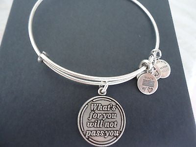 Alex and Ani ARMS OF STRENGTH Russian Silver Charm Bangle New W/Tag Card & Box