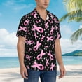 thumbnail image 5 of Balery Breast Cancer Awareness (2) Print Men's Hawaiian Shirts Short Sleeve Beach Shirt Relaxed Fit Vacation Button Down Shirts-Large, 5 of 9