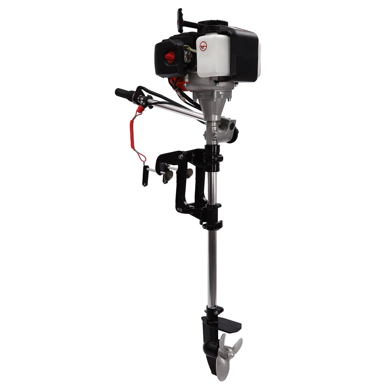 52CC Short Shaft Outboard Motor, 2.5 HP Gas Outboard Motor Boat Engine Electronic Ignition with Air Cooling System for Small Boats Under 9.8ft