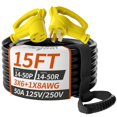 thumbnail image 1 of Enchufes de cable de extensión RV/EV de 15 pies, 50 A, 14-50P a 14-50R, 1 of 7