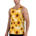 thumbnail image 2 of Balery Vintage Marble Pattern Sunflower Pattern Men's Workout Tank Top Gym Muscle Tee Fitness Bodybuilding Sleeveless T Shirt Quick Dry Fit Muscle Tank Top Slim-Fit Tank-4X-Large, 2 of 7