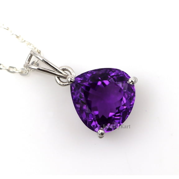 Amethyst Pendant, Big Heart Pendant, Big Amethyst Pendant, Purple Amethyst, 925 Silver Statement Necklace, AAA Natural Amethyst Necklace