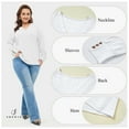 thumbnail image 3 of SHEWIN Womens Blouse Plus Size Tops Lace V Neck Long Sleeve T Shirts Dressy Eyelet Embroidered Tunics Top Spring Fall Blouses White 4X, 3 of 9