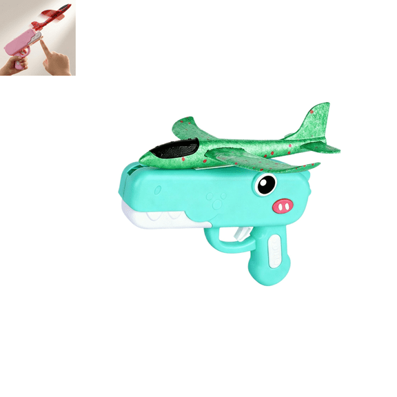 Foam Airplanes for Kids, Catapult Plane Launcher Toy, 2 Flight Modes, Cool Toys for Outdoor Play, Easter Gifts for 4 Year Old Boys Green