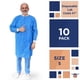 thumbnail image 3 of Batas De Laboratorio Desechables 41 Paquete Largo De 10 Batas De Trabajo Médicas Azules Para Adultos Sms Pequeños Ropa De Ppe De 40 G/M² Con Broches En La Parte Delantera Puños Y Cuello De Punto 3 Bol, 3 of 5