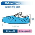 thumbnail image 3 of ProtectX Disposable Shoe & Boot Covers, XL Extra Large, 200-pack (100 pairs), Waterproof, Slip Resistant, Durable CPE plastic, Fits up to Men’s 14 US Size and All Women’s US Size Shoes, 3 of 6