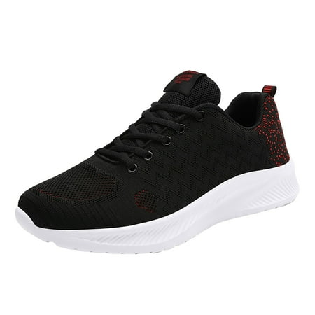 

GUOBIOZIY Mens Trainers Road Running Shoes Mesh Lightweight Walking Shoes Athletic Gym Running Shoes Red 11
