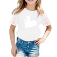 thumbnail image 3 of Gzbliryd Girls Graphic T Shirts Letter Print T Shirt Top Short Sleeve Summer Blouse Cute Casual Tops Summer T Shirts for Girls Summer Tops Summer Clothes for Teens (White,3-4 Years), 3 of 3