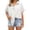 White, variant on Tqcoqu Women's Button Down Shirts Short Sleeve Slit Hem Shirt Solid Color Tops, Side Slit Dressy Casual Blouses Loose Fit Tunic Tops,Army Green Women's S-XXL