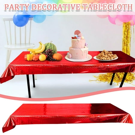 

NIUREDLTD Home Decoration Foil Wavy Striped Tablecloth Party Holiday Tablecloth Tabletop Decoration Cloth