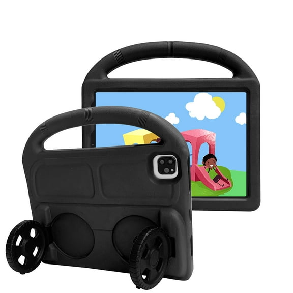 iPad Air 5/4/Pro 11 Tablet Case, Strong Durable Shock Resistant Handle Wheels EVW Case for iPad Air 5/4/Pro 11 Tablet Case Black