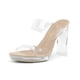 thumbnail image 1 of Sandalias de Tacón Grueso Transparentes de Dos Tiras para Mujer DREAM PAIRS, 1 of 7