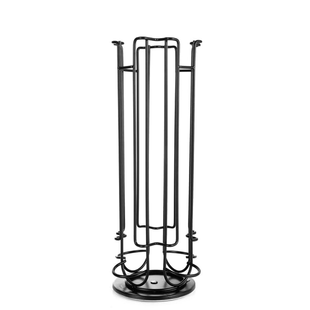Soporte para cápsulas de café, dispensador de cápsulas, soporte giratorio para 24 cápsulas, soportes de almacenamiento, estante para cápsulas giratorio de 360 grados, negro, elegante y con estilo Excelente Rendimiento