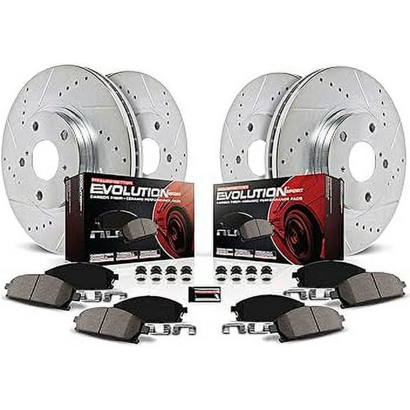 PowerStop Front and Rear Z23 Evolution Sport Carbon-Fiber Ceramic Brake Pad and Drilled & Slotted Rotor Kit Fits: AUDI Select Models K6130