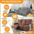 thumbnail image 6 of Lavish Cover 100% Waterproof Recliner Sofa Cover, 3 Pieces Non-Slip Recliner Couch Slipcovers, Washable Furniture Protector with Pockets & Elastic Straps for Kids Pets, 3 Seaters, Khaki, 6 of 10
