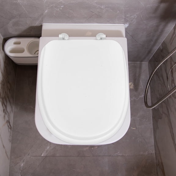 NICERIO Heavy Duty Toilet Seat White Thick Padded Cushion Soft Close Round Bathroom Use