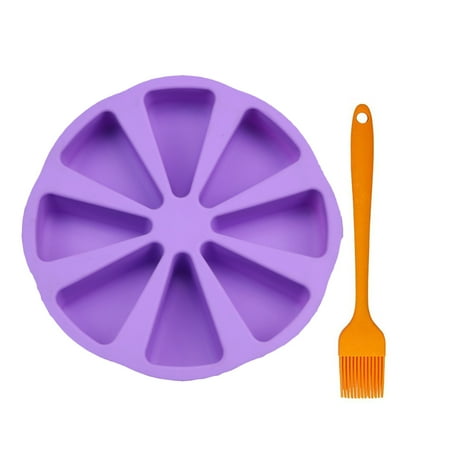 

8 Cavity Baking Mold Silicone Scones Pan Portion Cake Mold DIY Baking Tool For Make Pie Pizza Soap Purple B