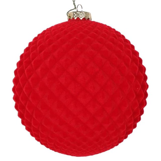 Vickerman MT197103D Ornement de Durian Floqué Rouge de 5 Po - 2 par Sac