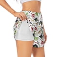 thumbnail image 3 of Lsque Cute Dinosaurs Printed Women's Running Shorts with Liner Pockets,Elastic Quick Dry Workout Athletic Gym Yoga Shorts,Womens High Waist Shorts-Medium, 3 of 9