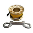 thumbnail image 6 of 15m Scuba Diving Aluminum Alloy Spool Finger Reel with Snap Hook Gold, 6 of 7