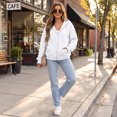 thumbnail image 6 of Women's Oversized Full Zip Hoodie Long Sleeve Zip Up Hooded Sweatshirt Kangaroo Pocket Soft Casual Outerwear for Fall Winter Daily Wear, 6 of 8