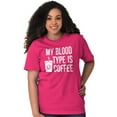 thumbnail image 4 of My Blood Type Coffee Caffeine Addict Women's Plus Size Graphic Tee Brisco Brands 2X, 4 of 5