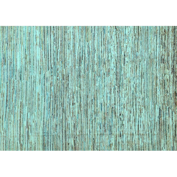 Ahgly Company Indoor Rectangle Oriental Light Blue Modern Area Rugs, 7' x 10'