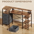 thumbnail image 6 of Ktaxon L-Shape Computer Desk with Charging Station 47 Inch Gaming Desk Concer PC Laptop Table with Drawers & Storage Shelves Workstation, Brown, 6 of 10