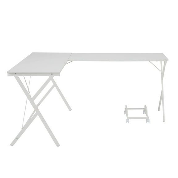 HomeRoots 62" White L Shape Computer Desk