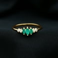 thumbnail image 3 of Rosec Jewels Natural Emerald Diamond Anniversary Ring for Women - Marquise Emerald Ring - AAA Quality - Ready to Gift, 14K Yellow Gold, US 10.00, 3 of 5