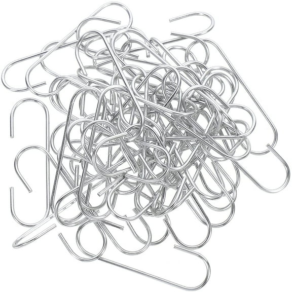 100pcs Silver Christmas Ornament Hooks Xmas Ornament Hangers Metal Wire Hooks for Christmas Tree Party Balls Decoration 35mm