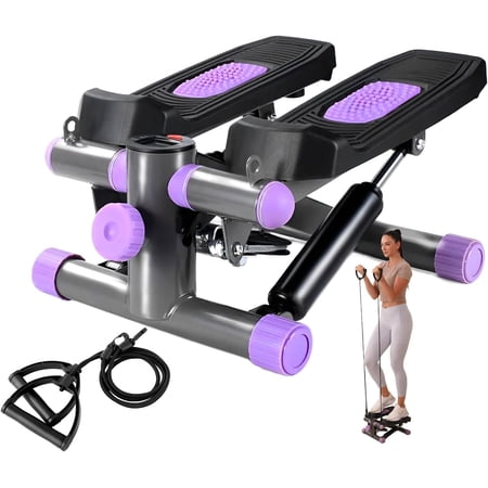 Steppers for Exercise at Home, Mini Stepper with Resistance Bands Quiet Portable Stair Stepper for Buttocks Lifting and Body Shaping