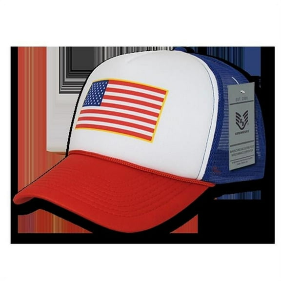 Graphic Foam Trucker Cap,USA,Red White Ryl