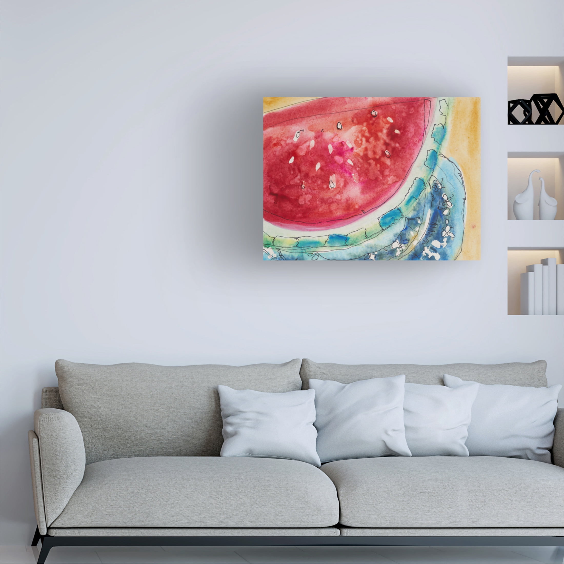 Canvas Wall Art - Erin McGee Ferrell 'Watermelon IV' Wall Art for Living Room, Bedroom, or Office Décor by Trademark Fine Art - 32 x 24 Inches