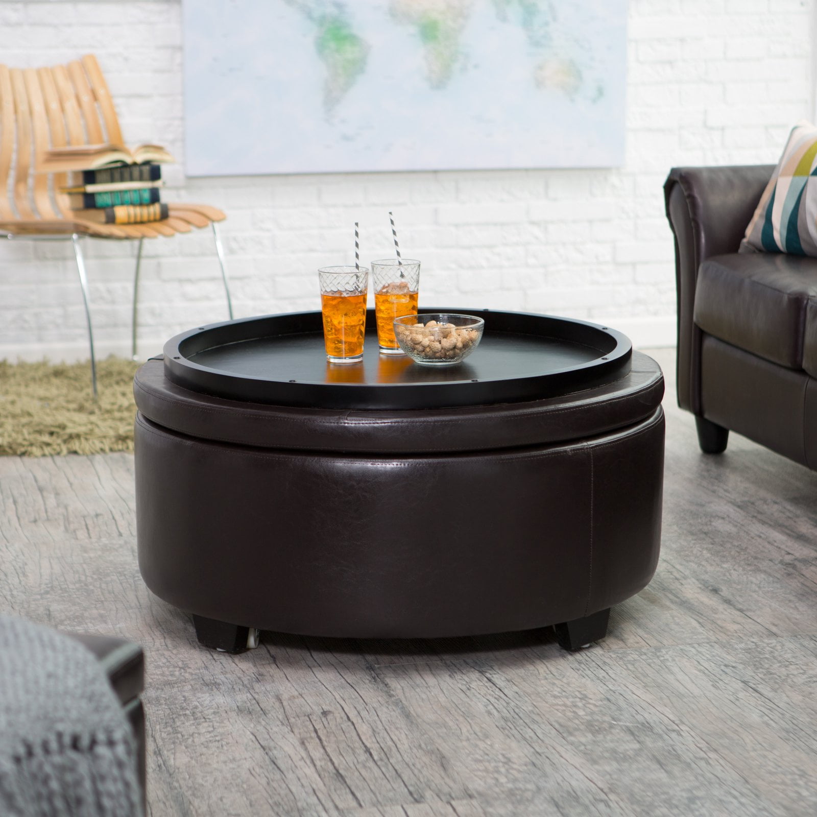Huxley Mosaic Gold Inlay Round Coffee Table With Storage Sold Out Canalside Interiors