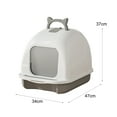 thumbnail image 2 of Zxareky Cat Litter Box with Lid Closed Kitten Litter Pan with Litter Scoop ,Cat Enclosed Toilet, 2 of 7