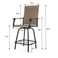 thumbnail image 5 of Sour Citrus 3-Piece Bar Table and Chairs Set Outdoor Bar Set with All Weather Textilene Bar Stools and Bar Height Table for Deck, Poolside, Garden, Porch, 5 of 7