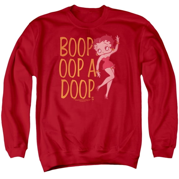 Betty Boop Classic Oop Adult Crewneck Sweatshirt Red