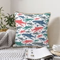 thumbnail image 6 of Kll Colorful Shark Decorative Throw Pillow Covers Velvet Soft For Couch Sofa Bedroom Living Room Outdoor -18"X18", 6 of 8