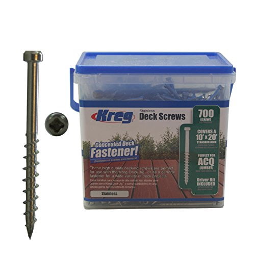 KREG SDK-C2SS-700 2-Inch, 8 Coarse, Stainless Steel Deck Screw, 700 Ct