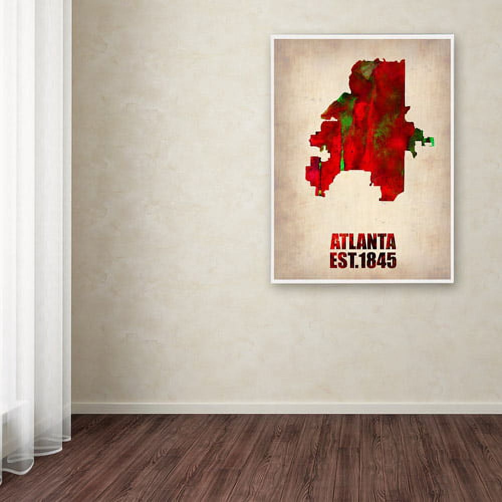Trademark Fine Art "Atlanta Watercolor Map" Canvas Art by Naxart