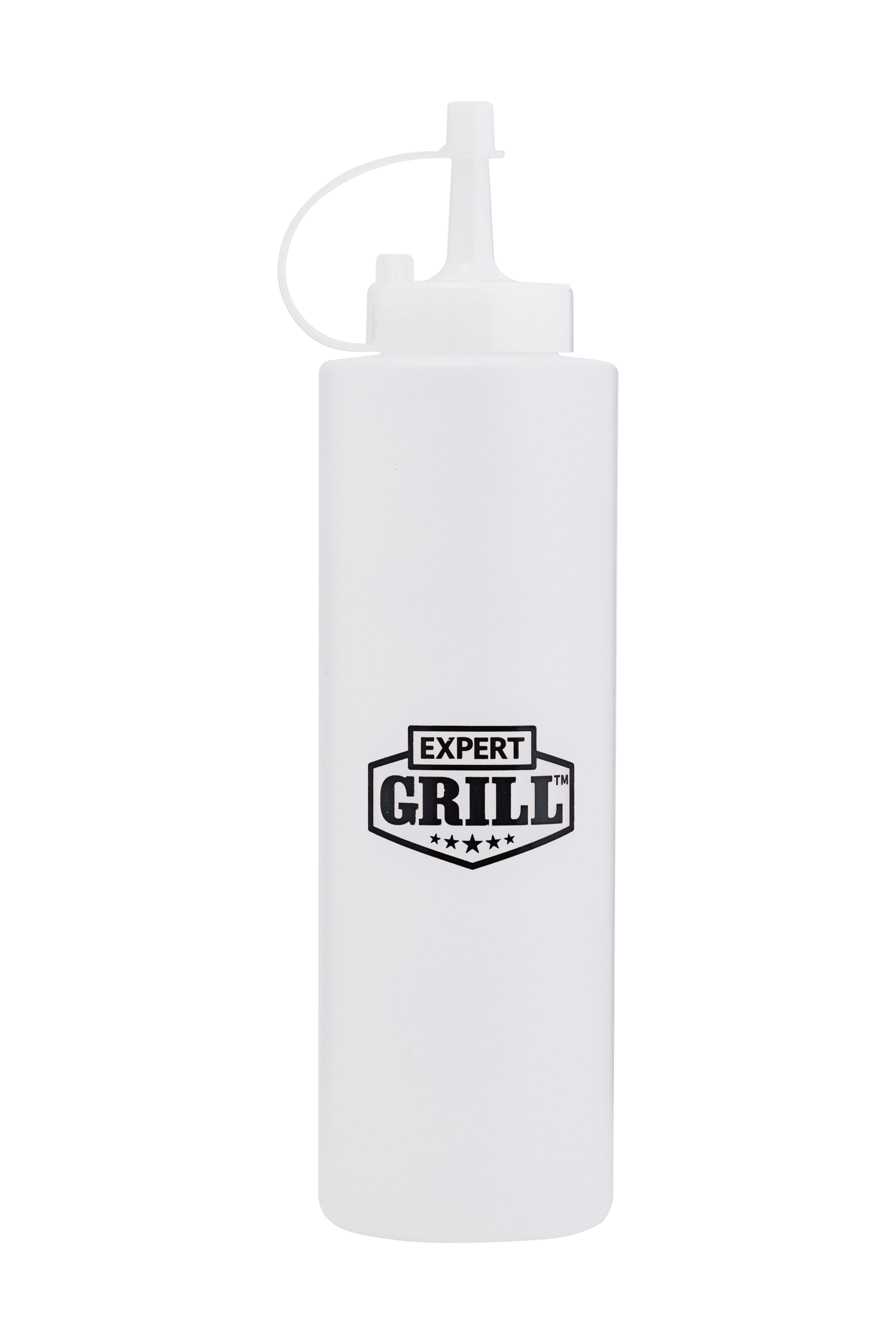 (6 pack) Expert Grill Plastic 14-Ounce Oil and Vinegar Dispensing Squeeze Bottle,8.8x 2.3 x 2.3”
