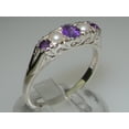 thumbnail image 2 of LBG British Made 925 Sterling Silver Natural Amethyst & Cultured Pearl Womens Band Ring - 33 size options - Size 11.5, 2 of 7