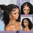 thumbnail image 4 of Pre Cut No Glue Water Wave 13x4 Bob Wigs Curly 7x5 Glueless Wig Human Hair Ready To Go Lace Frontal Wigs For Women Pre Plucked, 4 of 8