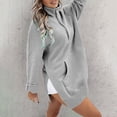 thumbnail image 4 of Gray Womens Tops Women'S Solid Color Half Zipper High Neck Long Sweatshirt Fashionable and Simple Slit Loose Pocket Sweatshirt Fall Outfits for Women 2025, 4 of 6