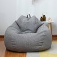 thumbnail image 1 of The color is as shown in the main picture 100*120cm Lazy Sofa Cover Chairs without Filler Linen Cloth Lounger Seat Bean Bag Pouf Puff Couch Tatami Living Room Furniture Cover(only Selling Bean Bags), 1 of 5