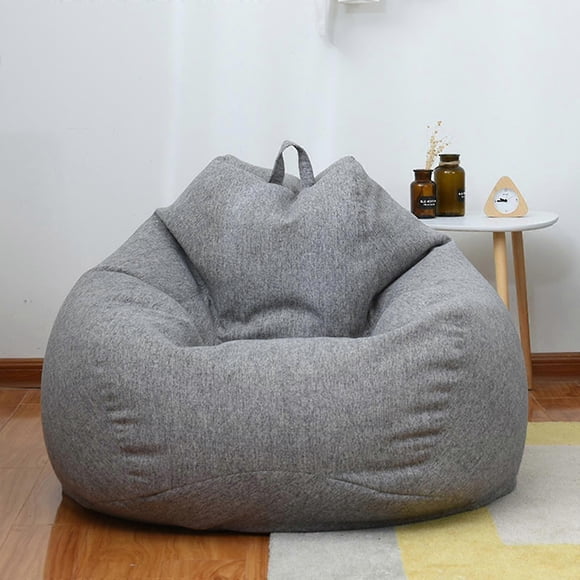 The color is as shown in the main picture 100*120cm Lazy Sofa Cover Chairs without Filler Linen Cloth Lounger Seat Bean Bag Pouf Puff Couch Tatami Living Room Furniture Cover(only Selling Bean Bags)