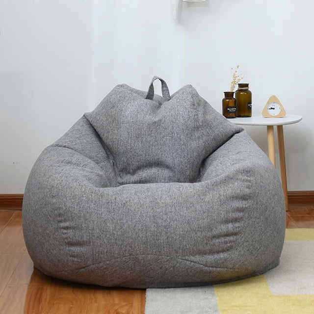 The color is as shown in the main picture 100*120cm Lazy Sofa Cover Chairs without Filler Linen Cloth Lounger Seat Bean Bag Pouf Puff Couch Tatami Living Room Furniture Cover(only Selling Bean Bags)